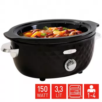 FRITEL Family lassúfőző 3,3L 150W fekete/króm