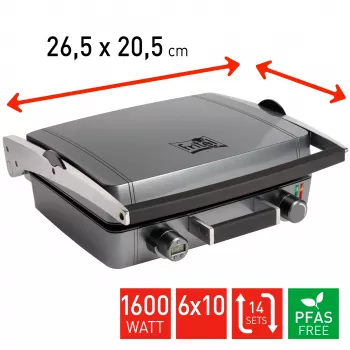 FRITEL WaffleTastic CW 3648 gofrisütő 6x10 metál antracit