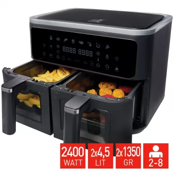 Fritel SnackTastic 8480 forrólevegős fritőz 2 x 4,5L