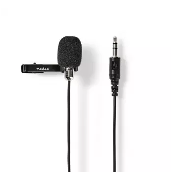 NEDIS MICCJ105BK kábelmikrofon, 3,5 mm jack, omnidirekcionális, fekete