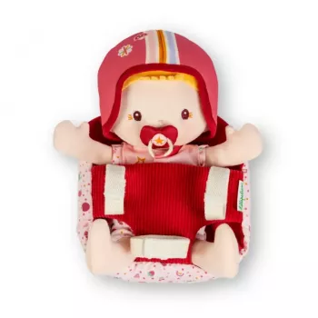 Lilliputiens Lena baba kerékpárülésben nyugtató kendővel és sisakkal 18m+