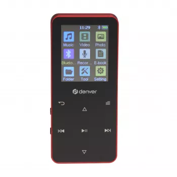Denver MP-1830R MP4-lejátszó Bluetooth-szal, 1,8 inch kijelzővel, 4GB, piros