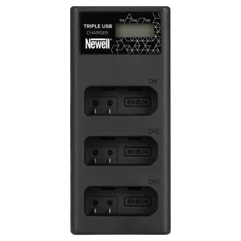 Newell CD-USB-C 3-Channel Battery Charger for Nikon EN-EL14