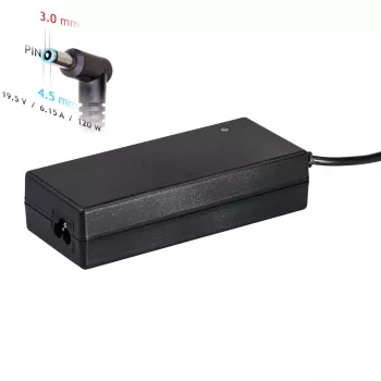 Akyga AK-ND-45 notebook tápegység HP-hoz, 120 W, 19,5 V / 6,15 A, 4,5 x 3,0 mm tüskével