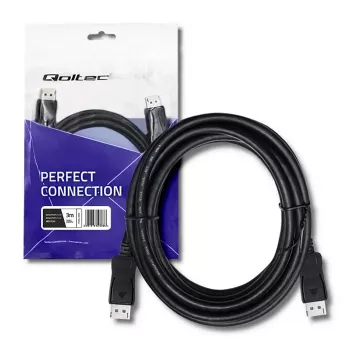 Qoltec DisplayPort 1.4 kábel apa-apa 3 m 8K fekete