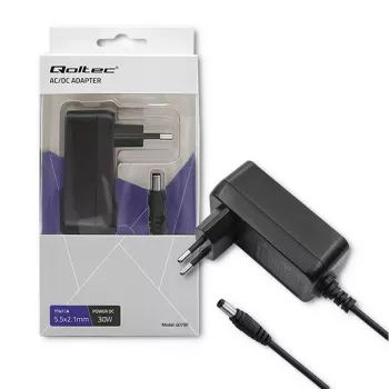 Qoltec hálózati adapter 30W 15V 2A 5,5x2,1mm fekete