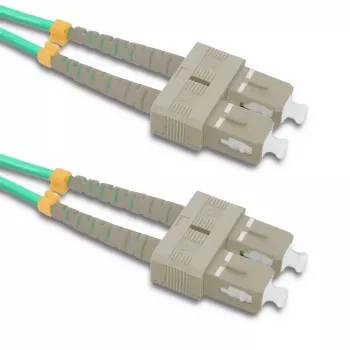 Qoltec SC/UPC - SC/UPC duplex multimód OM4 optikai patch kábel, 5 m, aqua