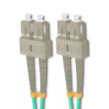 Qoltec SC/UPC - SC/UPC duplex multimód OM4 optikai patch kábel, 5 m, aqua