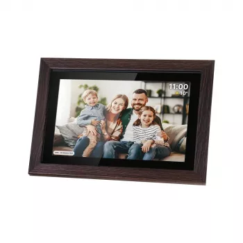 KRUGER & MATZ FRAMEO Wi-Fi 10.1 inch digitális képkeret fa kerettel