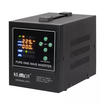 KEMOT PROsinus-500-LFP4 UPS tiszta szinuszhullámú inverter töltőfunkcióval 12V 230V 500VA/300W