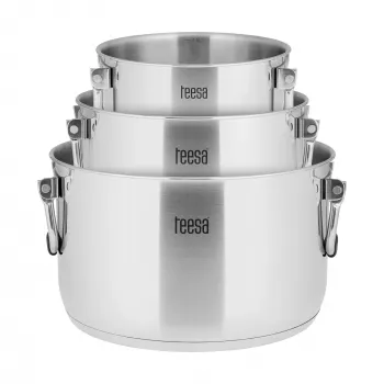 TEESA COOK PRIME 6 részes fazékkészlet, rozsdamentes acél, indukciós