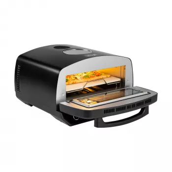 TEESA Pizza Oven SUPREME ELITE 2200 W, 450°C, Dual Heating, ablak, LED, 33 cm, többféle sütési program