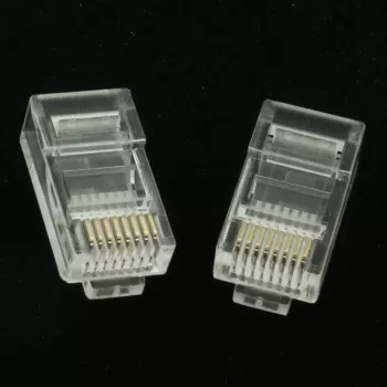 Gembird LC-8P8C-001/50 RJ45 Cat5e dugó 8P8C 30µ aranyozás 50 darabos csomag átlátszó