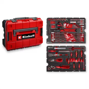 Einhell E-CASE 370570 80 darabos univerzális szerszámkoffer (piros/fekete)