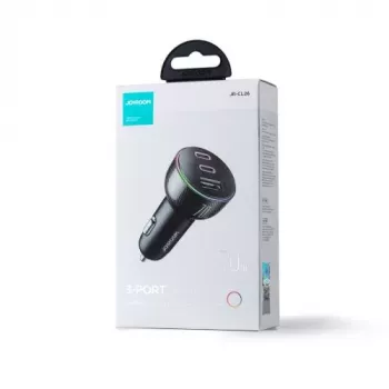 Joyroom 3-in-1 autós töltő Bluetooth FM-transzmitterrel, 70W PD, fekete (JR-CL26)