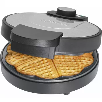 Bomann WA 1365 CB gofrisütő 1000 W szív alakú tapadásmentes fekete/rozsdamentes acél