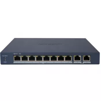 Hikvision DS-3E1510P-EI/M(B) LinkVu 10 portos Layer 2 menedzselt PoE switch 8 PoE porttal és 2 SFP uplinkkel