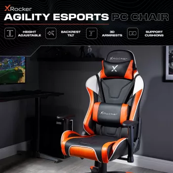 X Rocker Agility eSports gamer szék - fekete/narancssárga