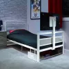 XROCKER gamer egyágyas ágy 90x190cm TV-tartóval fém fehér