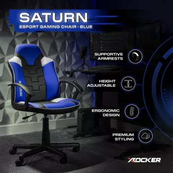 X Rocker Saturn gamer íróasztalszék gyerekeknek és fiataloknak - kék