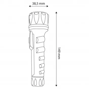 ENTAC EFL-2AA-PL LED zseblámpa 2xAA ABS műanyag fekete 30 lumen