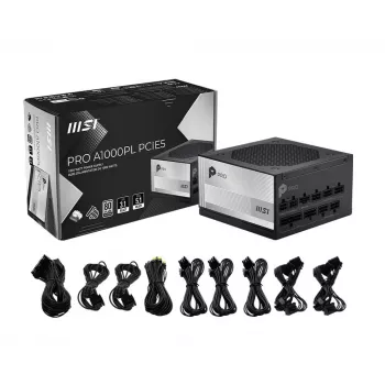 MSI PRO A1000PL PCIE5 1000W 80 PLUS Gold teljesen moduláris ATX 3.0 tápegység