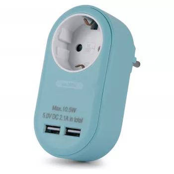 ENTAC dugóadapter 2x USB-A kék