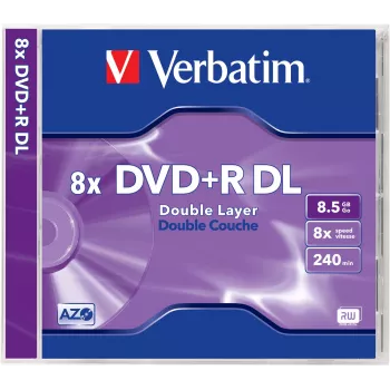 Verbatim Matricas DVD+R DL 8,5 GB Double Layer 8x AZO 5 darabos csomag Jewel Case