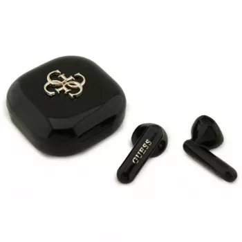 Guess 4G Metal Logo True Wireless Stereo Bluetooth fülhallgató töltőtokkal (fekete)