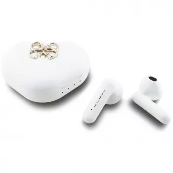 Guess 4G Metal Logo True Wireless Stereo Bluetooth fülhallgató töltőtokkal (fehér)