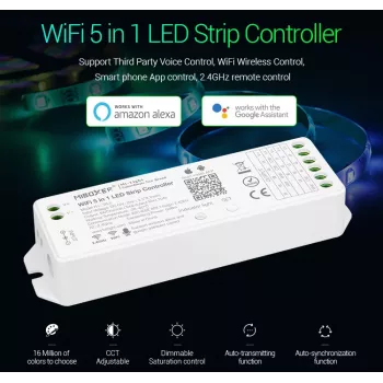 MIBOXER WL5 5in1 RGB+CCT LED vezérlő DC12-24V WiFi 2.4G Alexa