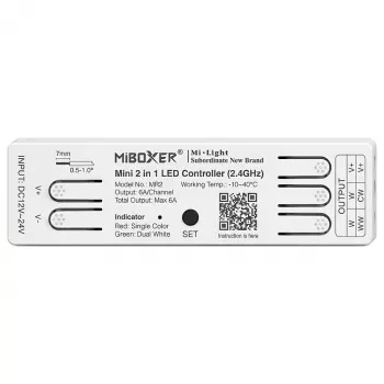 Miboxer MR2 LED vezérlő Mini 2in1 egyszínű/duál fehér 2,4GHz RF