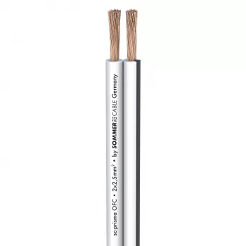 Sommer Cable SC-Prisma hangszórókábel, 2 x 2,50 mm², PVC 9,1 x 4,3 mm, fehér (401-0250-WS)
