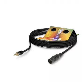 Sommer Cable Club Series MKII patch/insert kábel, 2 x 0,34 mm², XLR-dugó 3 pólusú 3,5 mm-es sztereó minijack dugóra, HICON, fekete, 2,5 m (CSDQ-0250-SW)