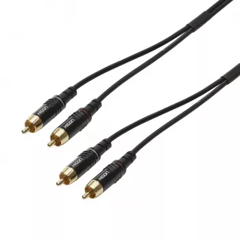 Sommer Cable SC-Onyx 2025 MKII sztereó RCA-kábel, aszimmetrikus, 2 x 1 x 0,25 mm², 2x RCA-dugó 2x RCA-dugóra, HICON, fekete, 2,5 m (ON81-0250-SW)