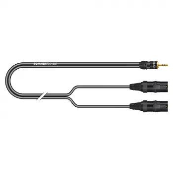 Sommer Cable SC-Onyx 2025 MKII sztereó split kábel, 2 x 1 x 0,25 mm², 3,5 mm-es sztereó minijack dugó 2x XLR-dugóra 3 pólusú, HICON, fekete, 5 m (ON9V-0500-SW)