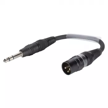 Sommer Cable adapterkábel, 6,3 mm-es sztereó jackdugó XLR-dugóra 3 pólusú, fekete, 0,15 m (SGFDU0015-SW)