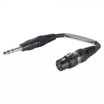 Sommer Cable adapterkábel, 6,3 mm-es sztereó jackdugó XLR-aljzatra 3 pólusú, fekete, 0,15 m (SGFGU0015-SW)
