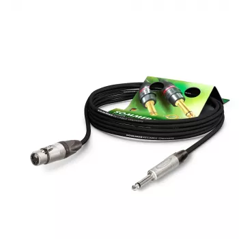 Sommer Cable Stage 22 Highflex mikrofonkábel, 2 x 0,22 mm², XLR-aljzat 3-pólusú 6,3-mm-mono jack dugóra, NEUTRIK, fekete, 2,5 m (SG79-0250-SW)
