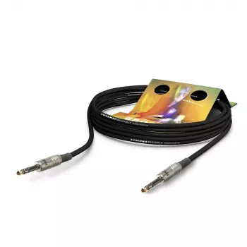 Sommer Cable Stage 22 Highflex patch/insert kábel, 2 x 0,22 mm², 6,3 mm-es sztereó jackdugó 6,3 mm-es sztereó jackdugóra, HICON, fekete, 5 m (SG2S-0500-SW)
