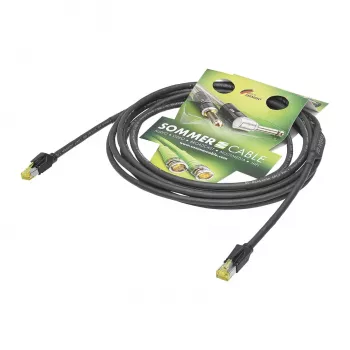 Sommer Cable SC-Mercator CAT.7 PUR hálózati kábel, 8 x 0,14 mm², RJ45-RJ45, HIROSE, fekete, 5 m (P7HS-0500-SW)