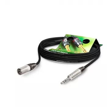 Sommer Cable Stage 22 Highflex mikrofonkábel, 2 x 0,22 mm², XLR-dugó 3-pólusú 6,3-mm-sztereó jack dugóra, NEUTRIK, fekete, 5 m (SGN4-0500-SW)