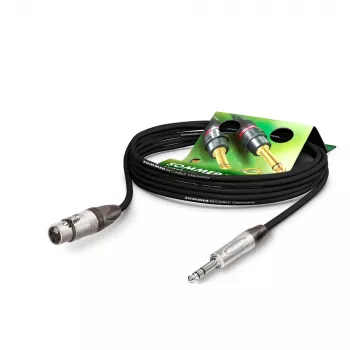 Sommer Cable Stage 22 Highflex mikrofonkábel, 2 x 0,22 mm², XLR-aljzat 3-pólusú 6,3-mm-sztereó jack dugóra, NEUTRIK, fekete, 5 m (SGN5-0500-SW)