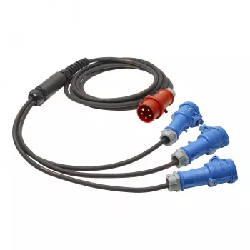 Sommer Cable Titanex áramelosztó kábel, CEE dugó 16A 5 pólusú 3x CEE csatlakozóaljzatra 16A 3 pólusú, H07RN-F 5 x 2,5 mm², MENNEKES, fekete, 5 m (GSH4-525H0500)