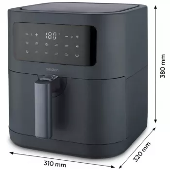 MEDION Life MD 11740 E40 XL forrólevegős fritőz, szürke, 2150 W, 5,2 L kosár