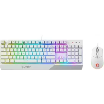 MSI Vigor GK30 Combo RGB gamer billentyűzet és egér (fehér, FR kiosztás)