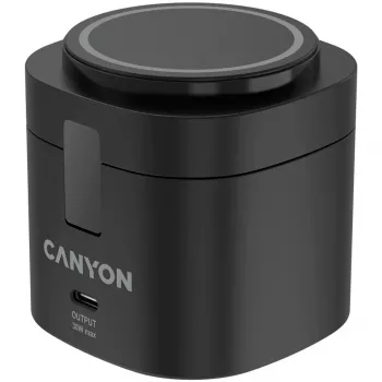 Canyon 4 az 1-ben vezeték nélküli töltőállvány, 30W max, méret: 70x70x70,3mm, tömeg: 414g, 1M kábellel, fekete