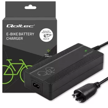 Qoltec gyorstöltő elektromos kerékpárhoz és e-rollerhez 36V | 42V | 4A | Bosch csatlakozó + tápkábel