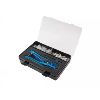 LANBERG NT-0303 hálózati szerszámkészlet - krimpelőfogó, kábelcsupaszító, 10x RJ45 Cat.5e dugó