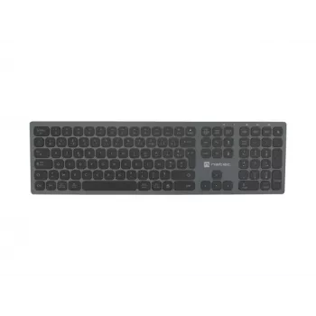 NATEC NKL-1976 Dolphin FR vezeték nélküli Bluetooth 5.0 + 2,4 GHz X-Scissors alumínium slim billentyűzet - francia AZERTY kiosztás - Space Grey